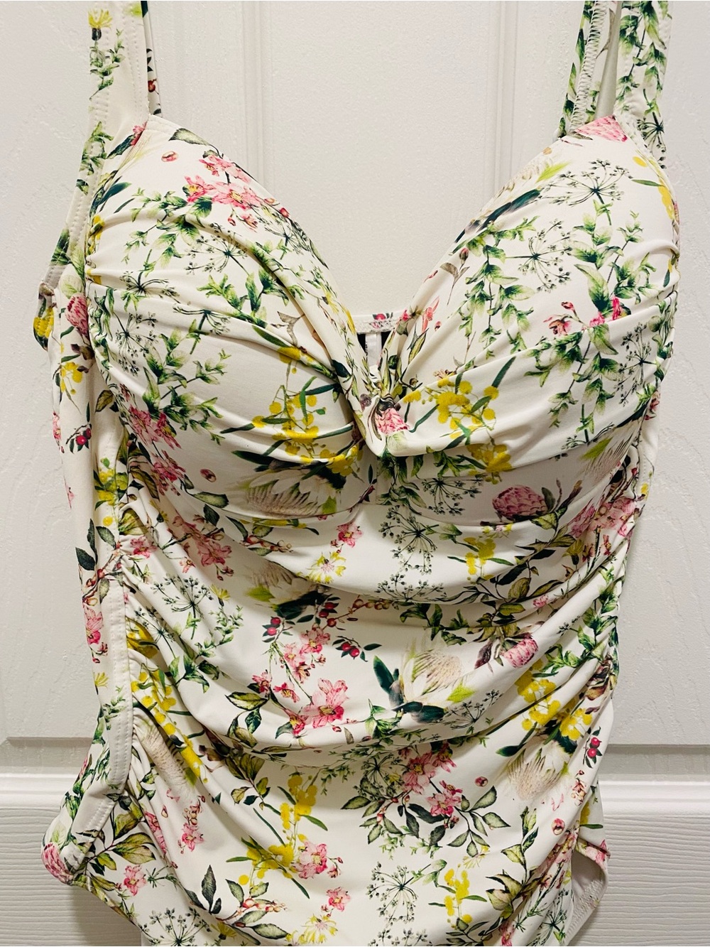 Niptuck Swim Floral Ruched One-Piece Swimsuit.